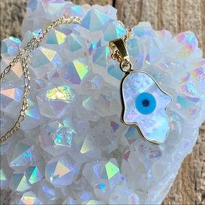 Artisan Hamsa Evil Eye 14k Necklace